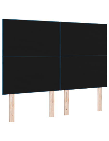 Testata LED Design a Blocchi di Diamante Blu Scuro 144 cm Velluto