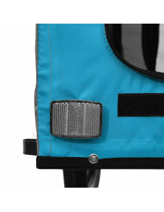 Rimorchio da Bici per Animali Blu e Grigio Oxford e Ferro