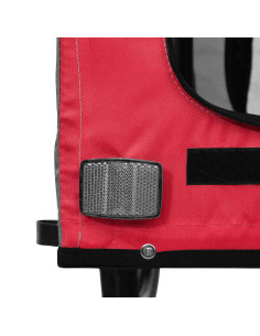 Rimorchio da Bici per Animali Rosso e Grigio Oxford e Ferro