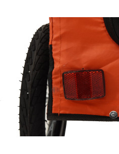 Rimorchio da Bici per Animali Arancione e Nero Oxford e Ferro