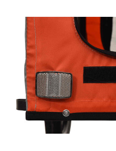 Rimorchio da Bici per Animali Arancione e Grigio Oxford e Ferro