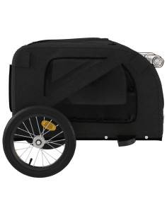 Rimorchio da Bici per Animali Nero Oxford e Ferro 2