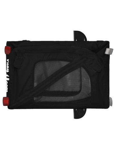 Rimorchio da Bici per Animali Nero Oxford e Ferro