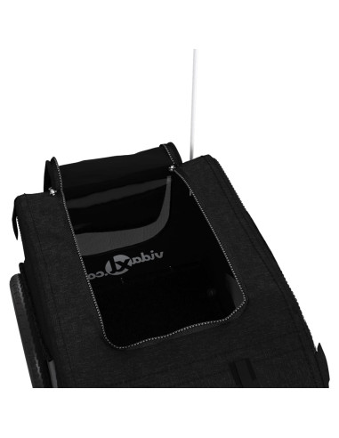 Rimorchio da Bici per Animali Nero Oxford e Ferro