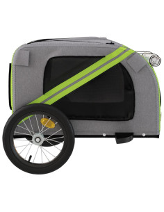 Rimorchio da Bici per Animali Verde e Grigio Oxford e Ferro 2
