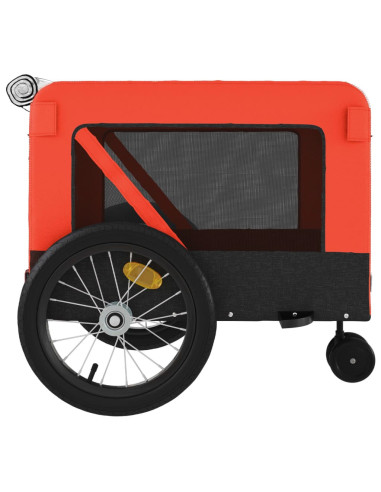 Rimorchio da Bici per Animali Arancione e Nero Oxford e Ferro
