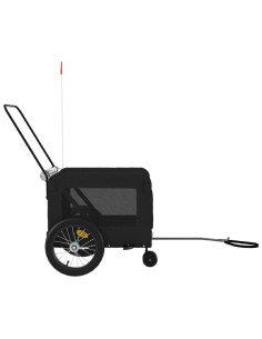 Rimorchio da Bici per Animali Nero Oxford e Ferro 2