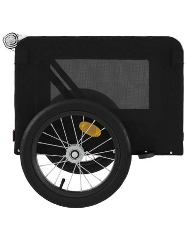 Rimorchio da Bici per Animali Nero Oxford e Ferro