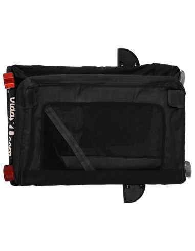 Rimorchio da Bici per Animali Nero Oxford e Ferro