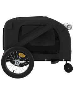 Rimorchio da Bici per Animali Nero Oxford e Ferro 2