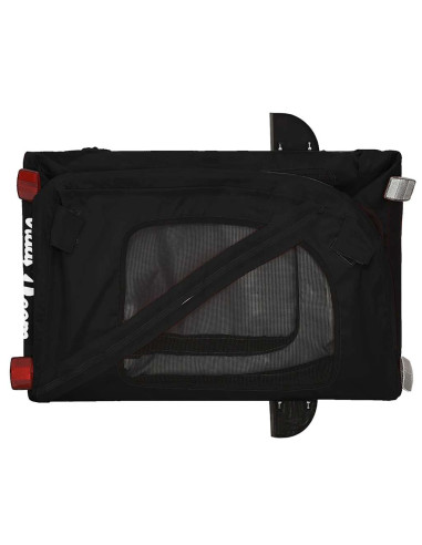 Rimorchio da Bici per Animali Nero Oxford e Ferro