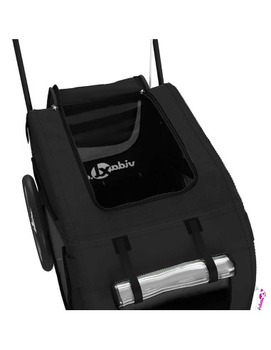 Rimorchio da Bici per Animali Nero Oxford e Ferro