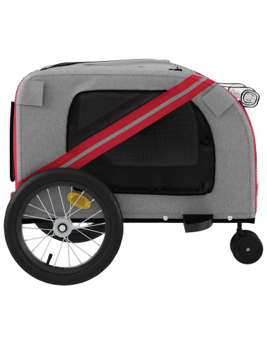 Rimorchio da Bici per Animali Arancione e Grigio Oxford e Ferro