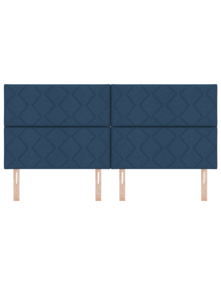 Testata LED  Design Diamond Blocks Blu 200 cm Tessuto