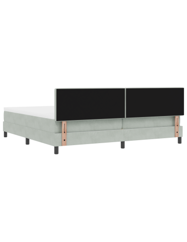 Letto a Sorgente LED con led Grigio chiaro 200 x 200 cm Velluto