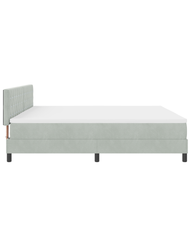 Letto a Sorgente LED con led Grigio chiaro 200 x 200 cm Velluto