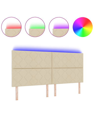 Testiera Crema 200 cm Tessuto