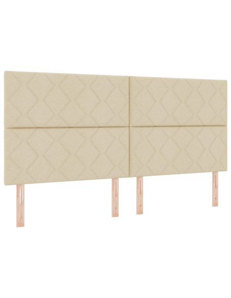 Testata LED  Design a Blocchi di Diamante Panna 200 cm Tessuto