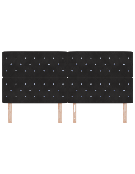 Testiera LED Nera 100 cm Velluto