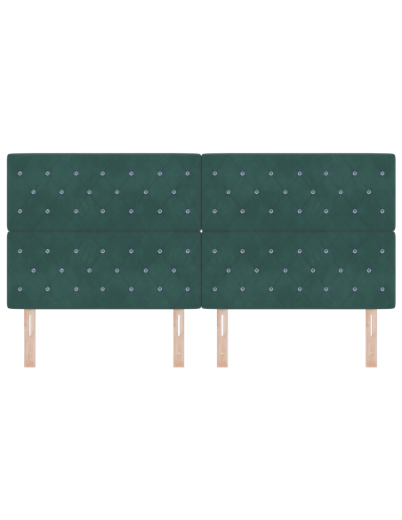 Testiera LED con testiera Verde Scuro 200 cm Poliestere