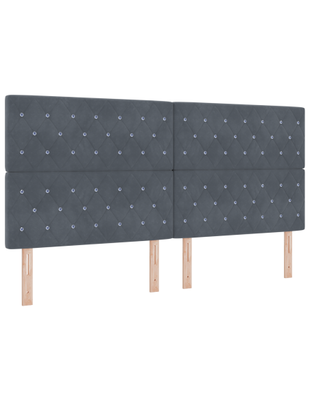 Testata LED Grigia Scura 100 cm Velluto