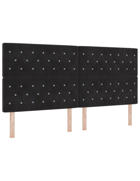 Testiera LED Nera 100 cm Velluto