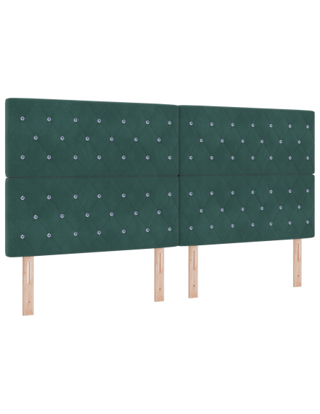 Testiera LED Verde Scuro 100 cm Velluto