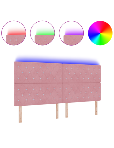 Testiera LED con luci a strisce a LED Rosa 200 cm Poliestere 2