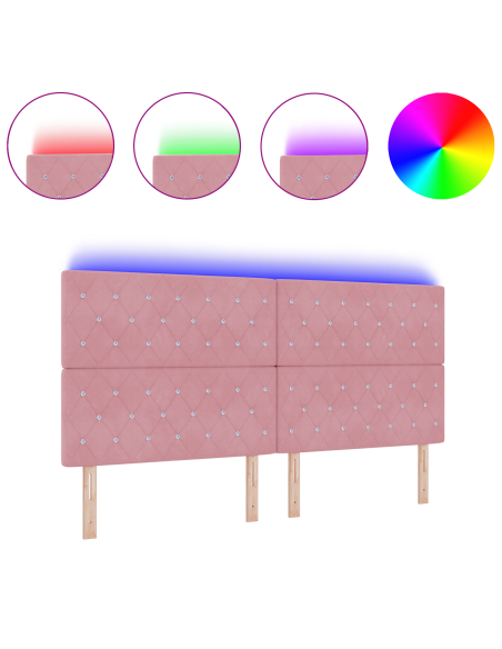 Testiera LED con luci a strisce a LED Rosa 200 cm Poliestere