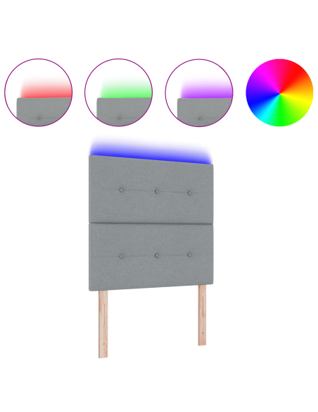 Testiera LED con testiera Grigio chiaro 80 cm Poliestere