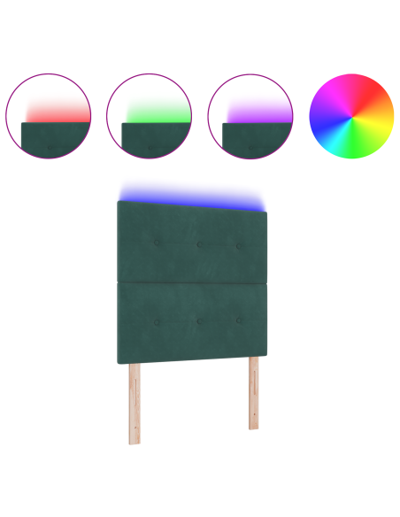 Testiera LED con luci a strisce a LED Verde 80 cm Poliestere