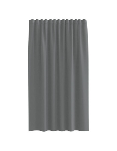 Tende in Voile con Tasche per Aste 2 pz Grigio Scuro