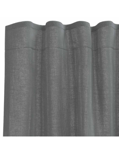 Tende in Voile con Tasche per Aste 2 pz Grigio Scuro