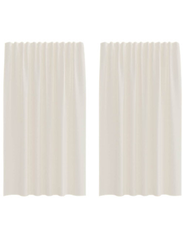 Tende in Voile con Tasche per Aste 2 pz Crema