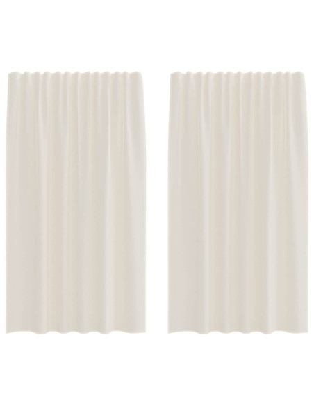Tende in Voile con Tasche per Aste 2 pz Crema