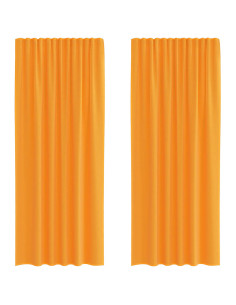 Tende in Voile con Tasche per Aste 2 pz Arancio 2