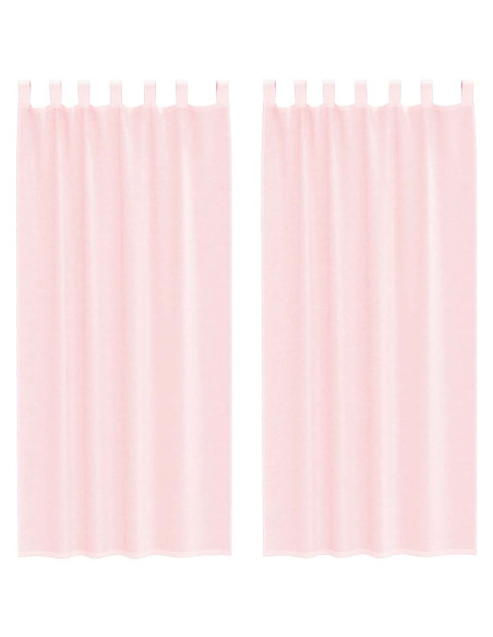 Tende in Voile con Passanti 2 pz Rosa Chiaro 140x225 cm
