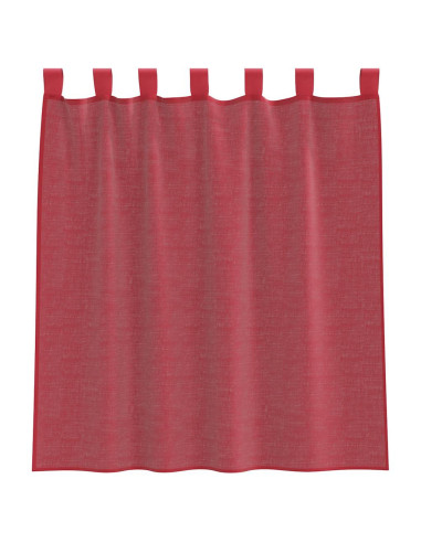 Tende in Voile con Passanti 2 pz Rosso Vino 140x140 cm