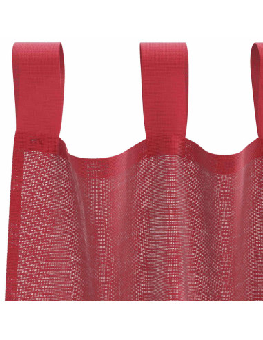Tende in Voile con Passanti 2 pz Rosso Vino 140x140 cm