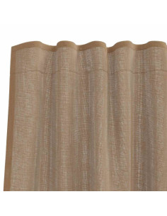 Tende in Voile con Tasche per Aste 2 pz Marrone Chiaro