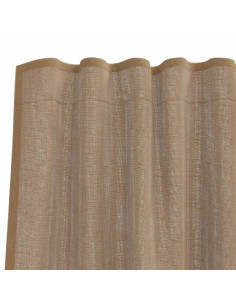 Tende in Voile con Tasche per Aste 2 pz Marrone Chiaro