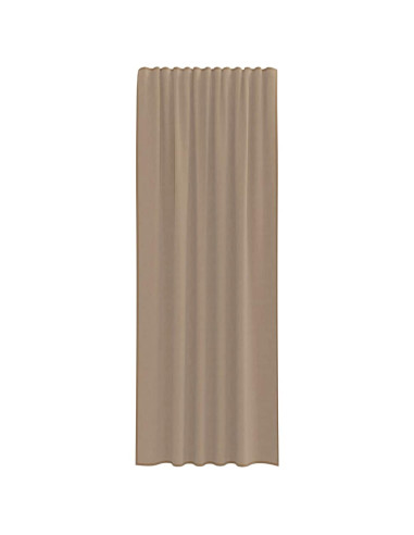 Tende in Voile con Tasche per Aste 2 pz Marrone Chiaro