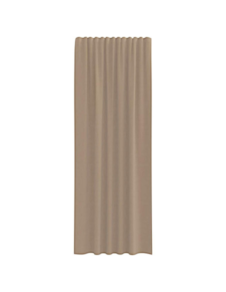 Tende in Voile con Tasche per Aste 2 pz Marrone Chiaro