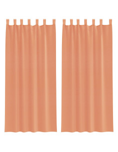 Tende in Voile con Tasche per Aste 2 pz Terracotta 2