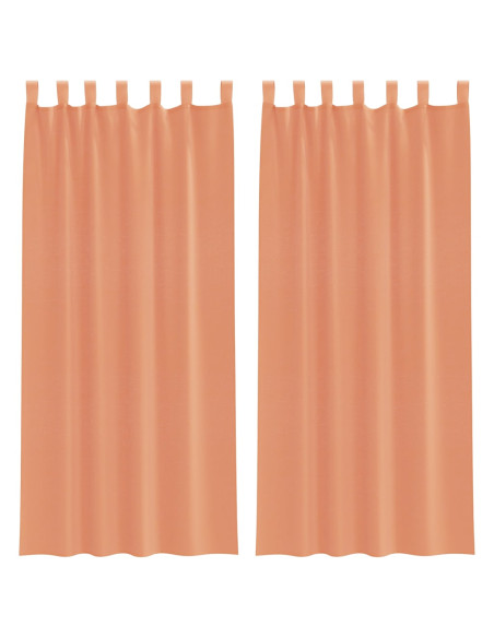 Tende in Voile con Tasche per Aste 2 pz Terracotta