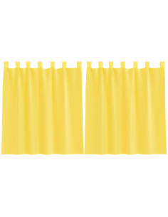Tende in Voile con Tasche per Aste 2 pz Giallo 2