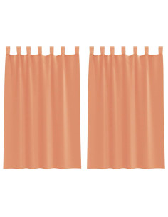Tende in Voile con Tasche per Aste 2 pz Terracotta 2