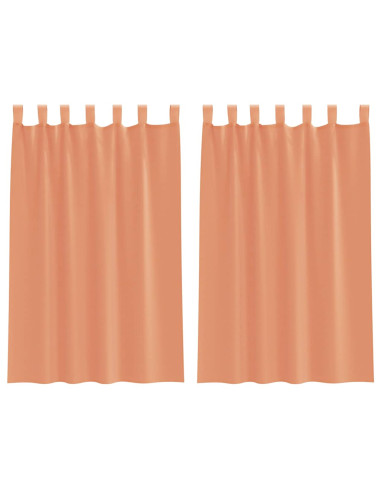 Tende in Voile con Tasche per Aste 2 pz Terracotta