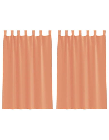 Tende in Voile con Tasche per Aste 2 pz Terracotta