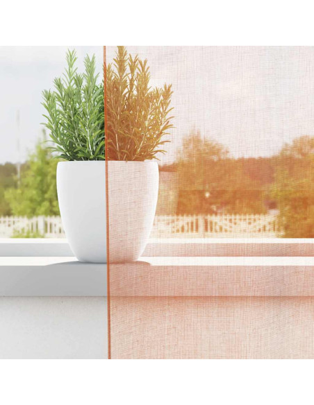Tende in Voile con Tasche per Aste 2 pz Terracotta